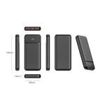 Power bank compatto con ricarica rapida e schermo LED 10.000mAh color nero quarta vista