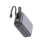 Power bank compatto con ricarica rapida e display LED 30.000mAh color grigio scuro quarta vista