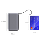 Power bank compatto con ricarica rapida e display LED 30.000mAh color grigio scuro quinta vista