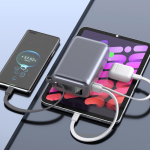 Power bank compatto con ricarica rapida e display LED 30.000mAh color grigio scuro settima vista