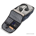 Zaino ideale per i viaggi con fascia per trolley e manici color blu scuro sesta vista