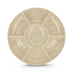 Piatto in ceramica artigianale con design a schizzi Sagaform color beige terza vista