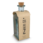 Bottiglia quadrata in vetro prodotta in Europa con tappo antigoccia 1 L color trasparente quarta vista