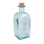 Bottiglia quadrata in vetro prodotta in Europa con tappo antigoccia 1 L vista area di stampa