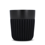 Tazza prodotta in Europa con fascia in silicone nera 280 ml color nero seconda vista