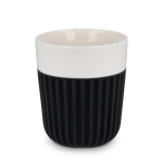 Tazza in porcellana prodotta in Europa con fascia isolante 280 ml color nero