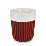 Tazza in porcellana prodotta in Europa con fascia isolante 280 ml color rosso scuro