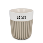 Tazza in porcellana prodotta in Europa con fascia isolante 280 ml vista area di stampa