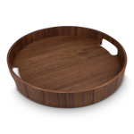 Vassoio bicolore in legno certificato con maniglie integrate color marrone