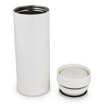 Thermos in acciaio inox da asporto con tappo 360° antigoccia 400 ml color bianco terza vista