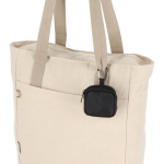 Custodia per auricolari con moschettone e chiusura a zip color nero quinta vista