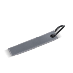 Etichetta riflettente in plastica per bagagli con moschettone color grigio terza vista