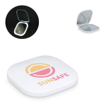 Specchio compatto con luce ricaricabile e doppio ingrandimento ideale per i viaggi