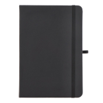 Taccuino A5 in PU con note adesive e tasca interna, pagine puntinate color nero