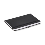 Taccuino A5 in PU con note adesive e tasca interna, pagine puntinate color nero sesta vista