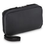 Borsa organizer per tecnologia in plastica riciclata con cerniera color nero