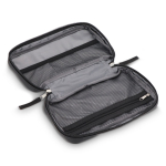 Borsa organizer per tecnologia in plastica riciclata con cerniera color nero quarta vista