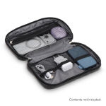 Borsa organizer per tecnologia in plastica riciclata con cerniera color nero quinta vista