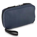 Borsa organizer per tecnologia in plastica riciclata con cerniera color blu scuro