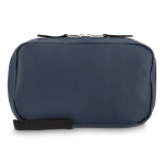 Borsa organizer per tecnologia in plastica riciclata con cerniera color blu scuro seconda vista