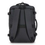 Zaino da viaggio espandibile e capiente, adatto come bagaglio a mano color nero terza vista