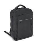 Zaino per laptop in pelle sintetica con fascia per trolley 15,6'' color nero seconda vista