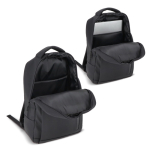 Zaino per laptop in pelle sintetica con fascia per trolley 15,6'' color nero quarta vista