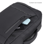 Zaino per laptop in pelle sintetica con fascia per trolley 15,6'' color nero quinta vista