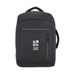 Zaino per laptop in pelle sintetica con fascia per trolley 15,6'' vista area di stampa