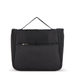 Necessaire in plastica riciclata con gancio interno per appenderlo e maniglia color nero