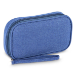 Astuccio organizer compatto per accessori tecnologici color blu seconda vista