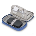 Astuccio organizer compatto per accessori tecnologici color blu quinta vista