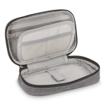 Astuccio organizer compatto per accessori tecnologici color grigio quarta vista