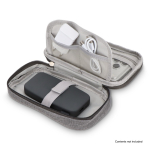 Astuccio organizer compatto per accessori tecnologici color grigio quinta vista