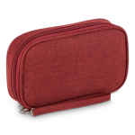 Astuccio organizer compatto per accessori tecnologici color rosso scuro seconda vista
