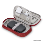 Astuccio organizer compatto per accessori tecnologici color rosso scuro quinta vista