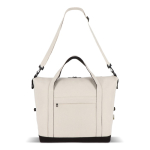 Borsa da viaggio in cotone e fibre riciclate con manici corti e lunghi color beige seconda vista