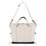 Borsa da viaggio in cotone e fibre riciclate con manici corti e lunghi color beige terza vista