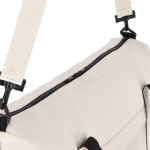 Borsa da viaggio in cotone e fibre riciclate con manici corti e lunghi color beige settima vista