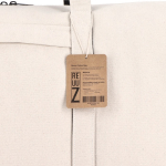 Borsa da viaggio in cotone e poliestere con tasca frontale e laterale color beige sesta vista