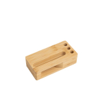 Supporto multifunzionale in bambù naturale con amplificatore acustico vue 1