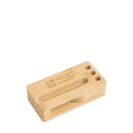 Supporto multifunzionale in bambù naturale con amplificatore acustico vue d'impression