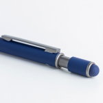 Penna in alluminio riciclato con spinner e puntatore touch, inchiostro blu vue 3