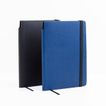 Blocco A5 in pelle sintetica riciclata con copertina flessibile, pagine lisce vue 1