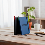 Blocco A5 in pelle sintetica riciclata con copertina flessibile, pagine lisce vue 1