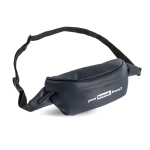 Marsupio resistente con protezione dagli schizzi e cintura regolabile color nero vue avec logo imprimé