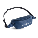 Marsupio resistente con protezione dagli schizzi e cintura regolabile color blu mare vue avec logo imprimé