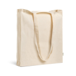 Borsa in cotone e plastica riciclati con soffietto 140 g/m² color beige vue 1