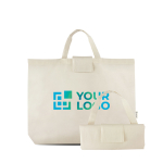 Borsa della spesa pieghevole in cotone e plastica riciclati 140 g/m² vue d'impression