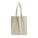 Borsa in cotone riciclato melange con manici lunghi, resistenza 8 kg color verde oliva